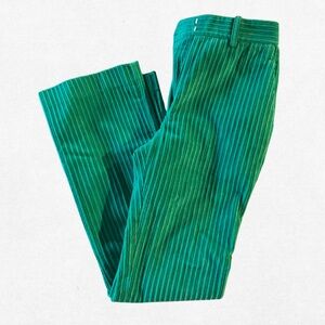 2020 Victoria Beckham green velvet pinstripe trousers